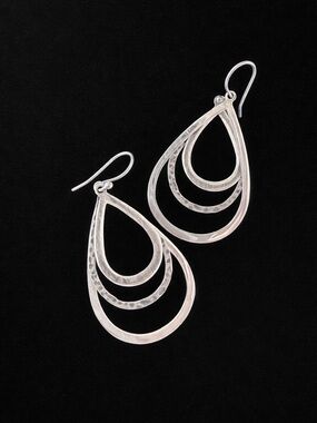 Silpada Silver Layered Teardrop Dangle Earrings
